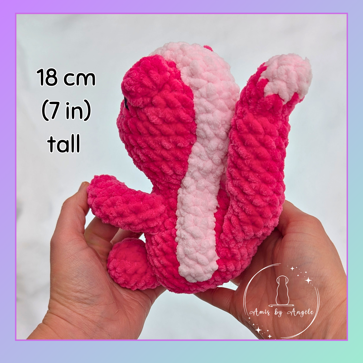 Poppy the Pink Skunk - Crocheted Stuffed Animal