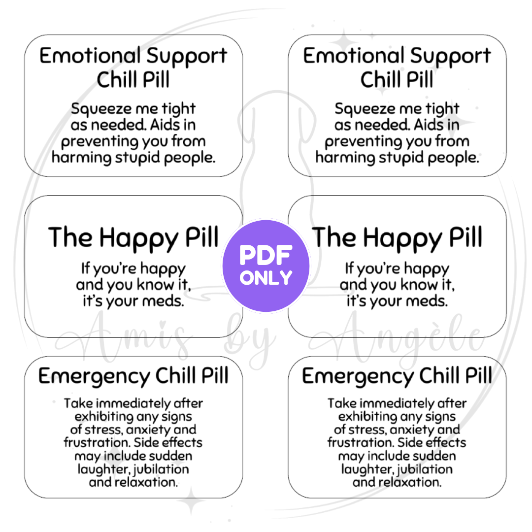 Tags - PDF - Emotional Support Chill Pill