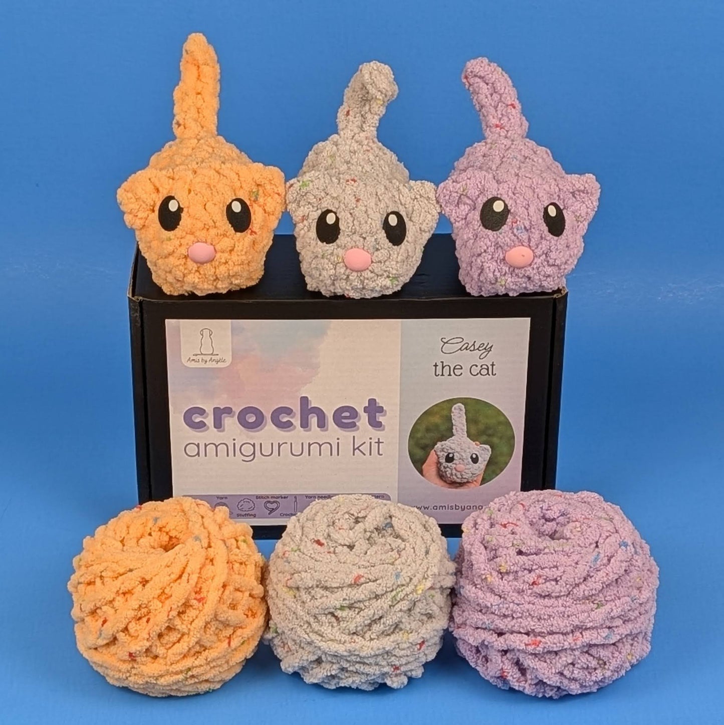 Amigurumi Crochet Kit - Casey the Cat (Advanced Beginner)