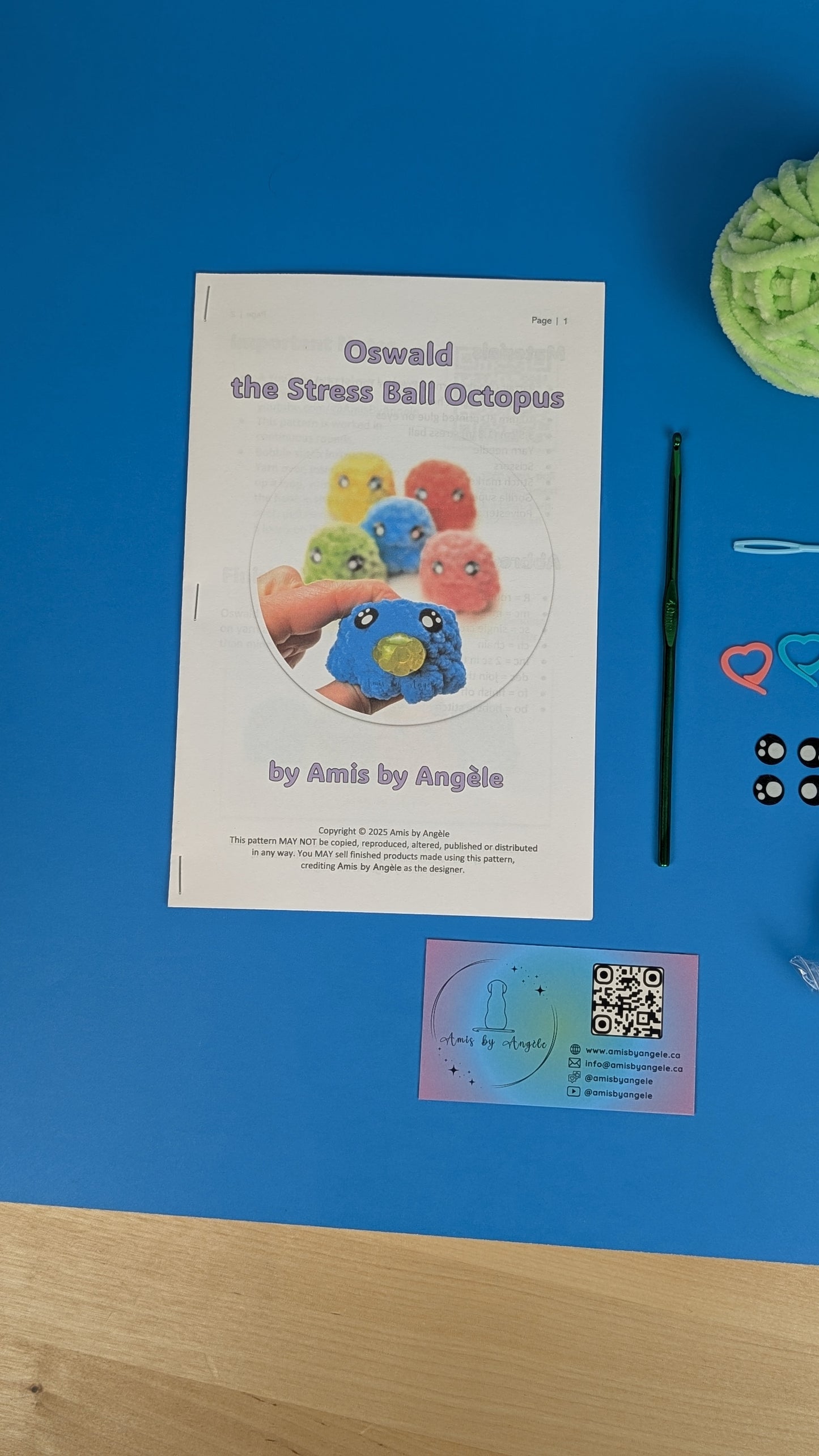 Amigurumi Crochet Kit - Oswald the Stress Ball Octopus (Advanced Beginner)