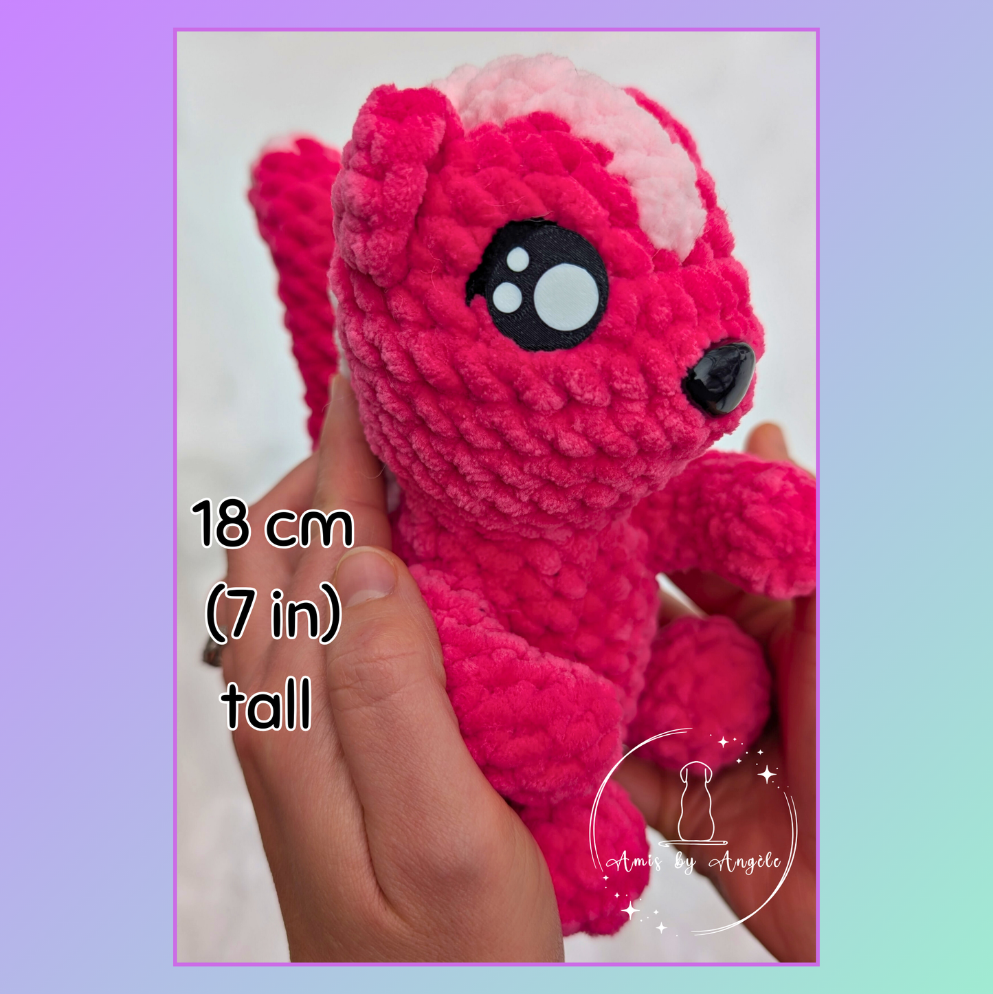 Poppy the Pink Skunk - Crocheted Stuffed Animal