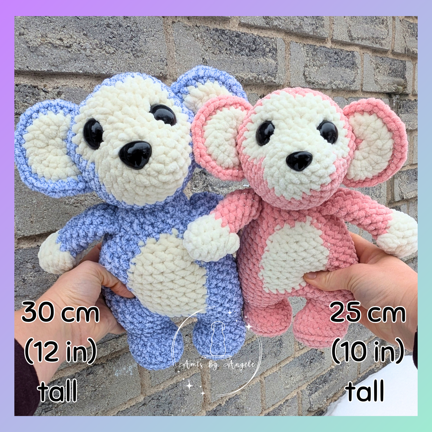 Bubbles and Glimmer Monkeys - Crocheted stuffed animal - Crocheted plushie