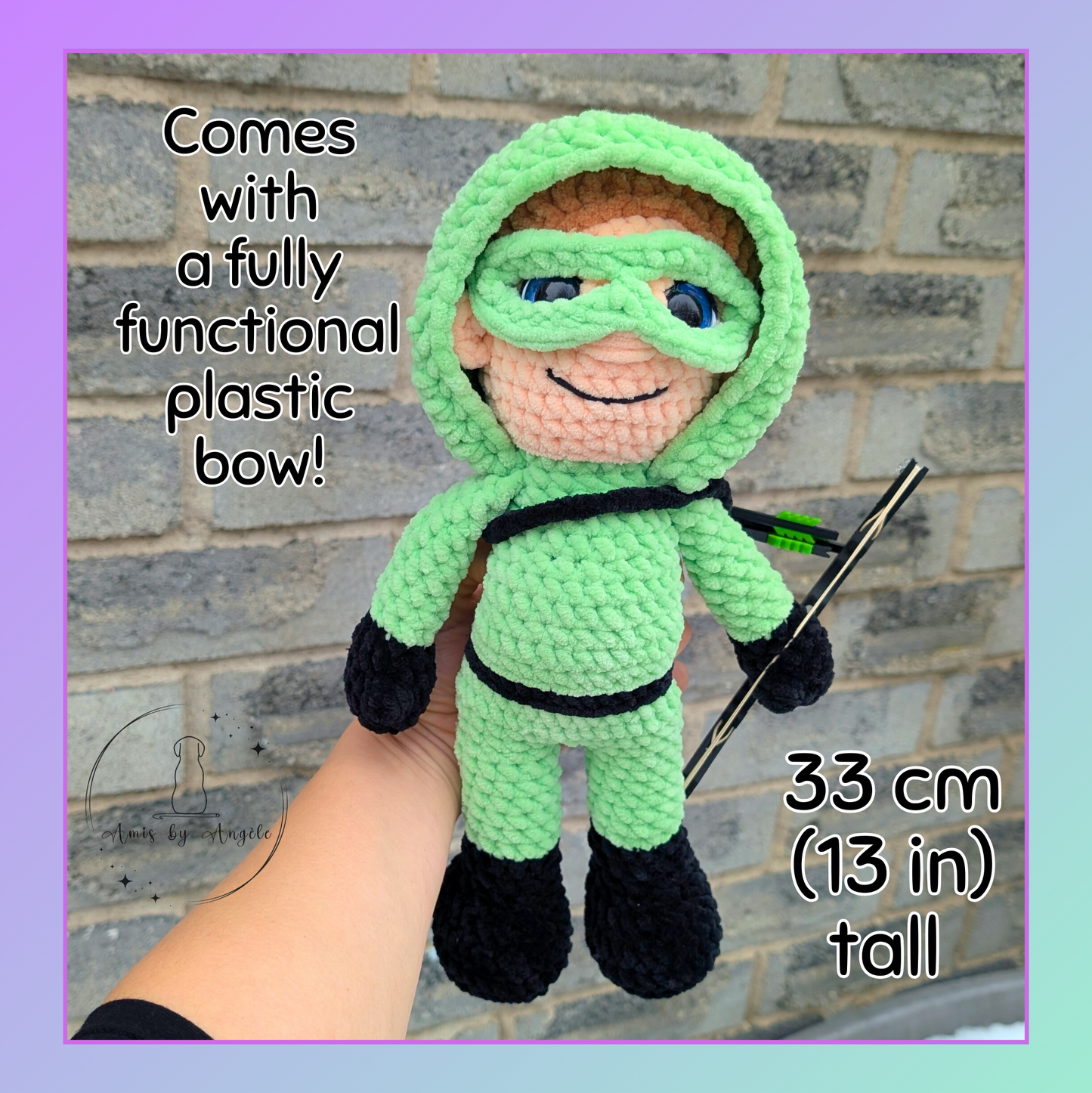 Emerald Archer - Crocheted stuffed animal - Crocheted plushie