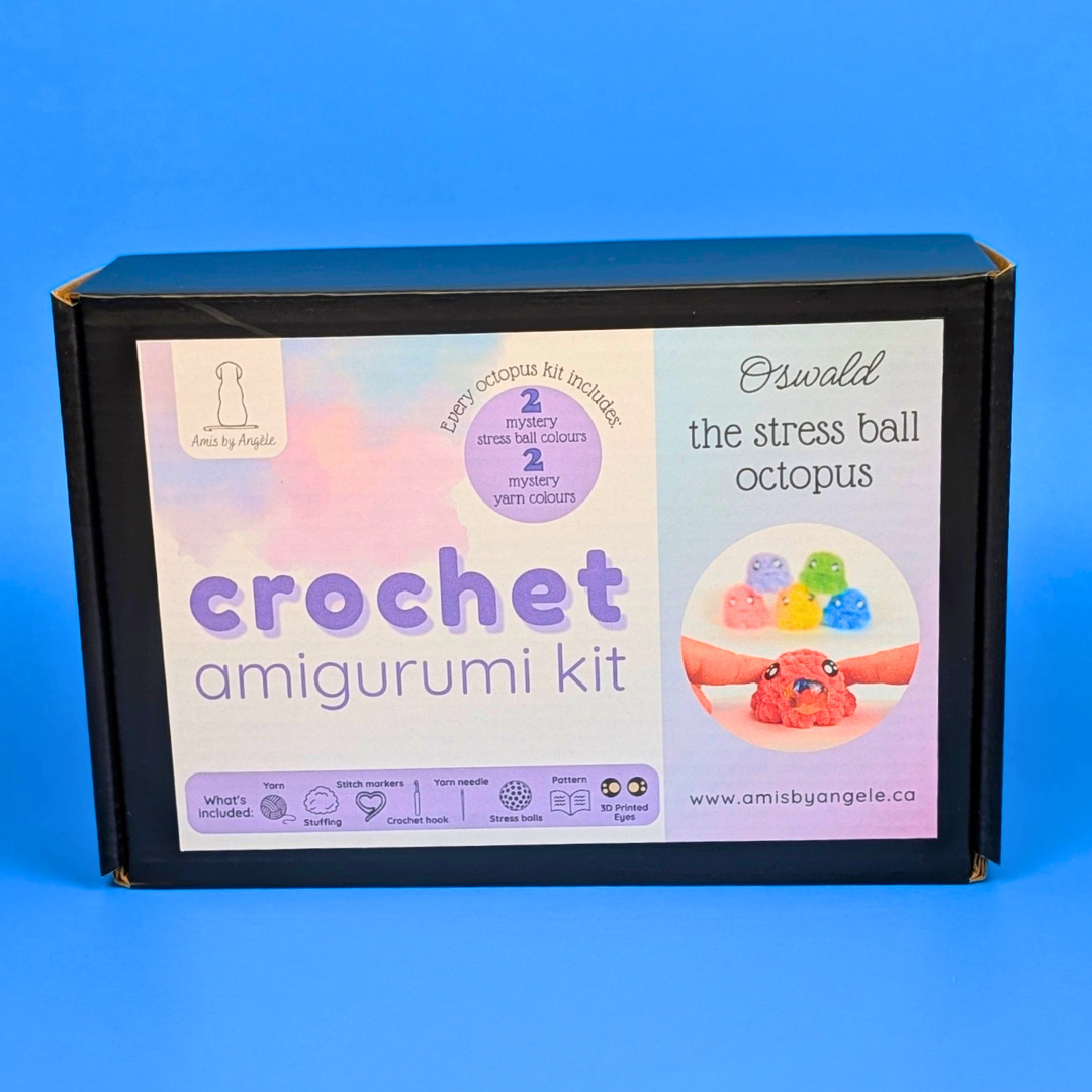Stress Ball Octopus Crochet Kit - DIY Amigurumi Plush - Beginner‑Friendly Craft Set - Everything included