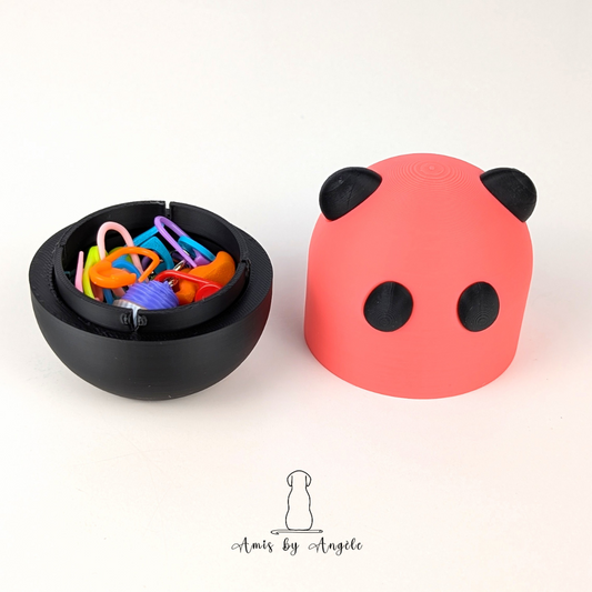 Panda Container (fits stitch markers and needles)