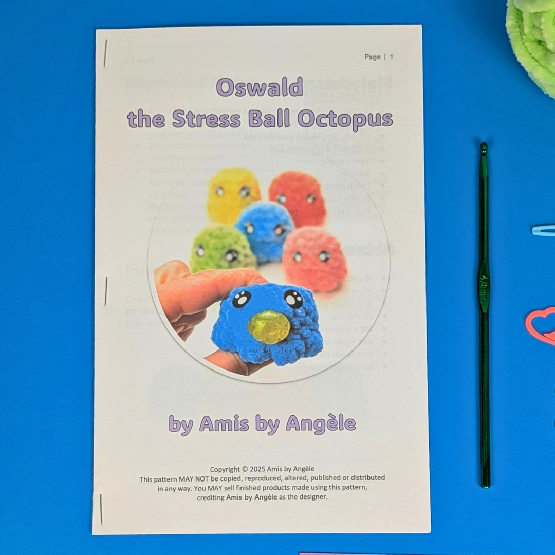Stress Ball Octopus Crochet Kit - DIY Amigurumi Plush - Beginner‑Friendly Craft Set - Everything included