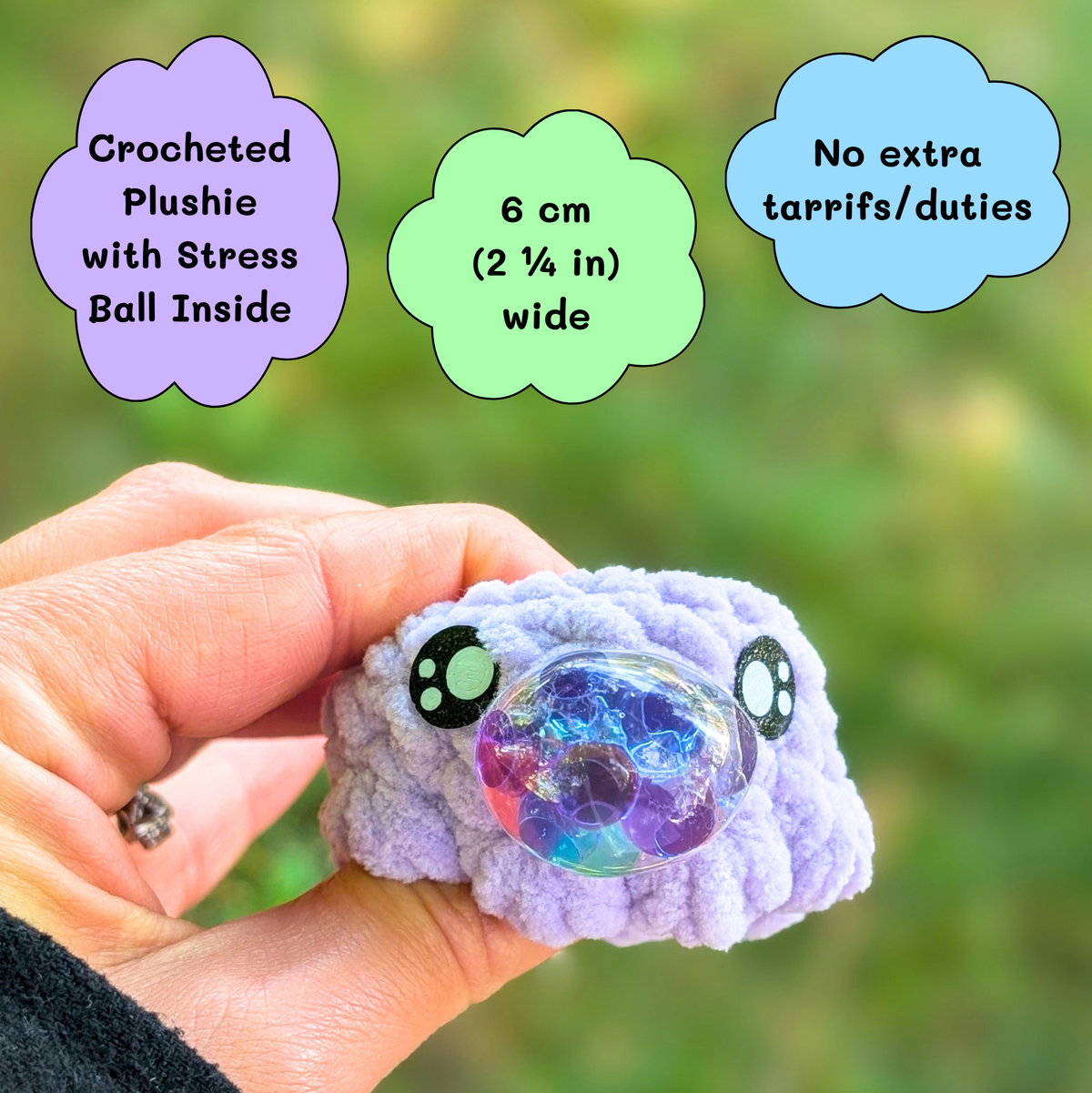 Crocheted Stress Ball Octopus
