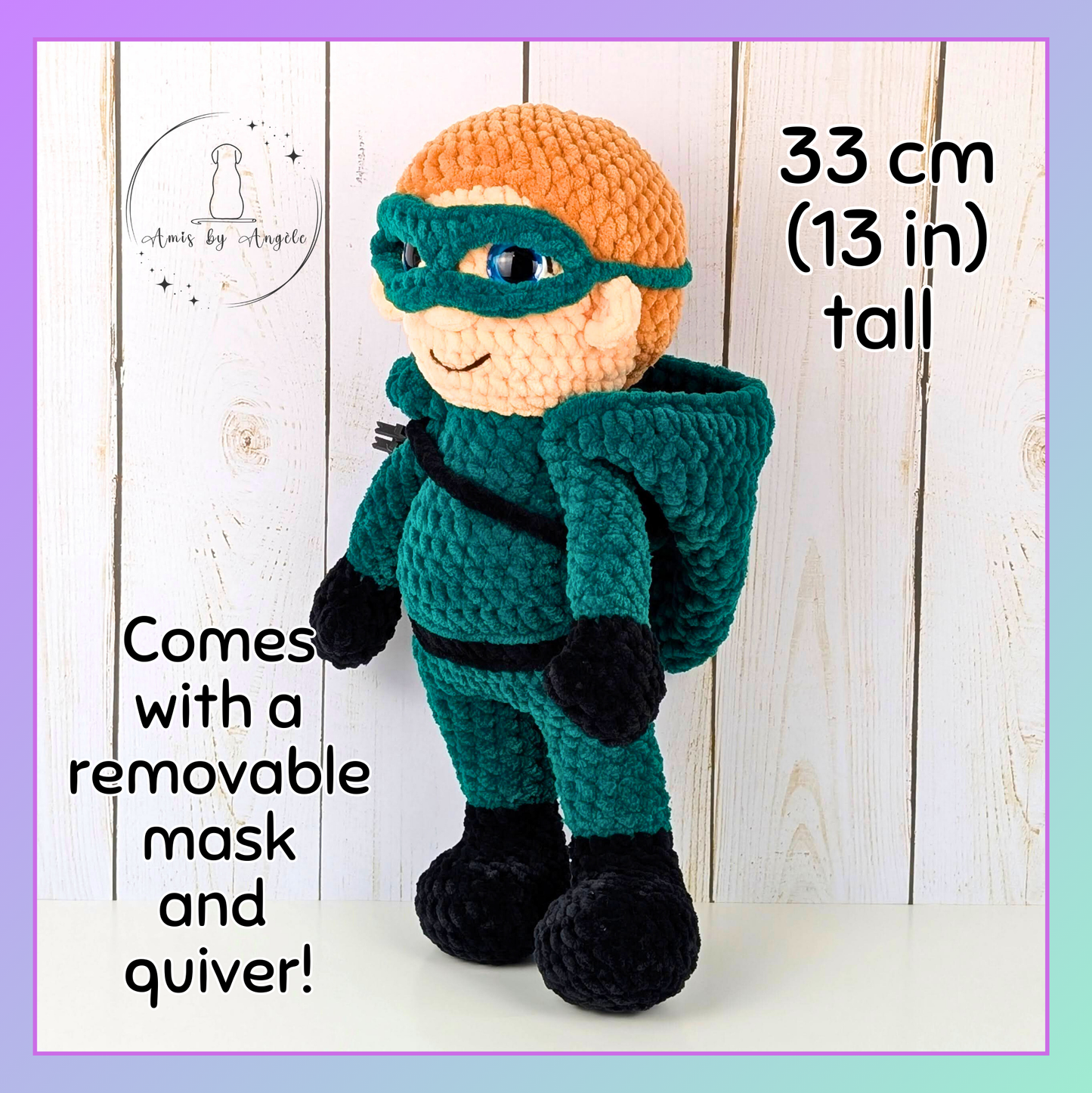 Emerald Archer - Crocheted stuffed animal - Crocheted plushie