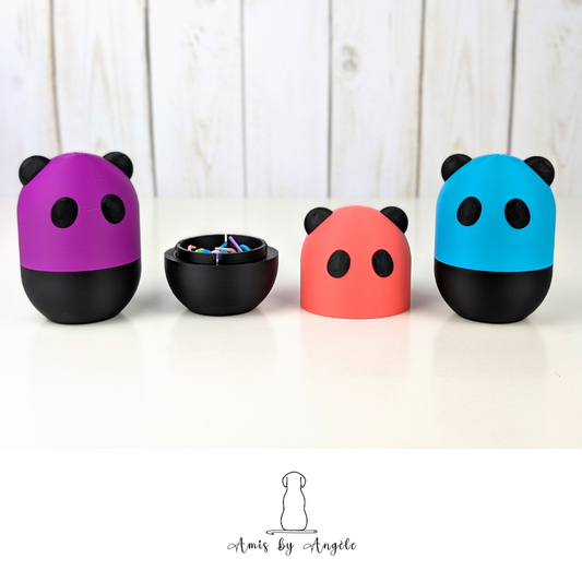 Panda Container (fits stitch markers and needles)