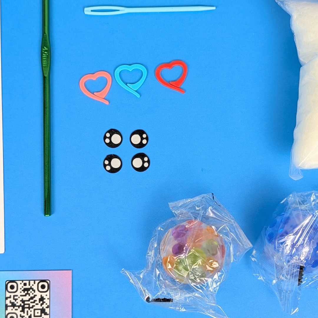 Stress Ball Octopus Crochet Kit - DIY Amigurumi Plush - Beginner‑Friendly Craft Set - Everything included