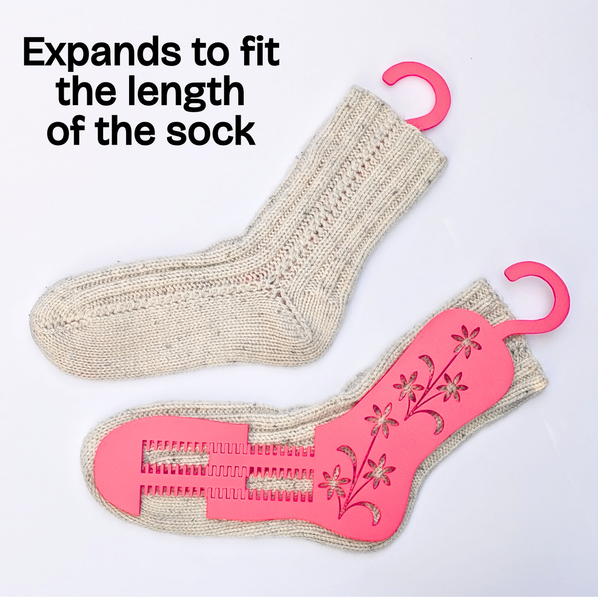 Adjustable Sock Blocker for Knitted and Crocheted Socks