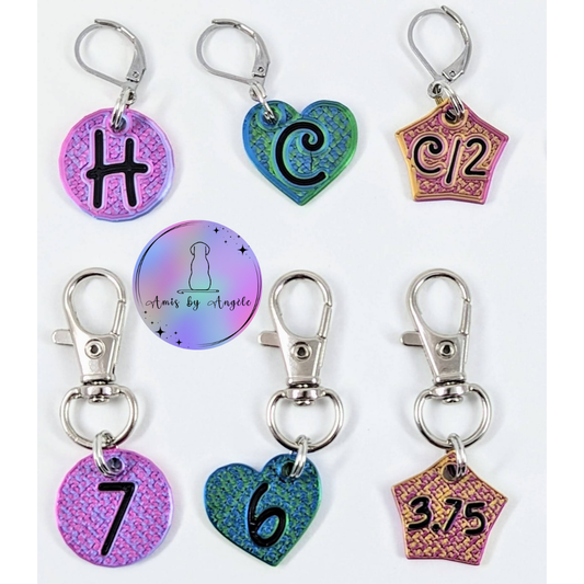 Crochet Hook Size Reminder Stitch Markers - 5 pack