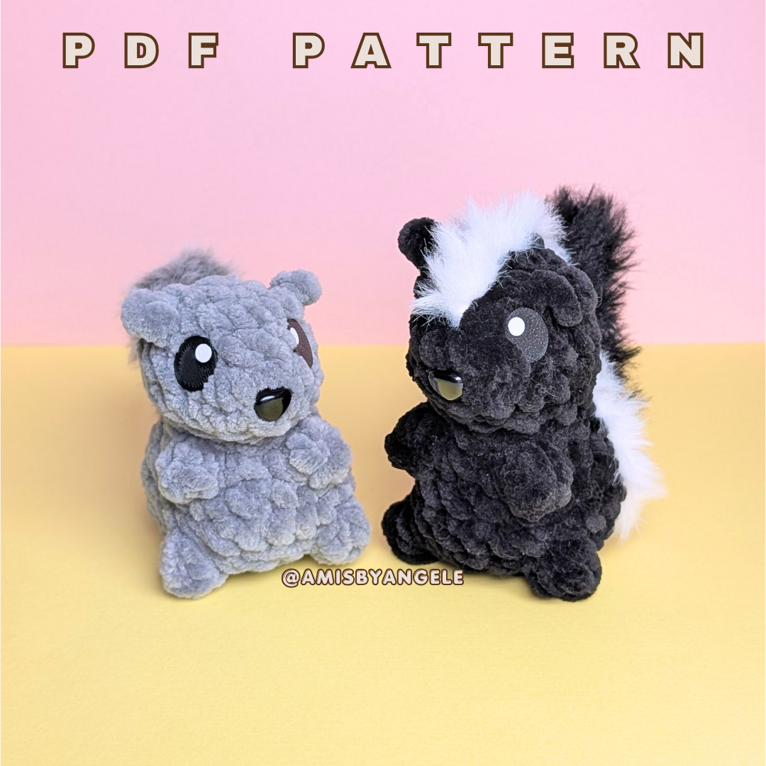 Pattern - Squirrel and Skunk in a Stump (No-Sew)