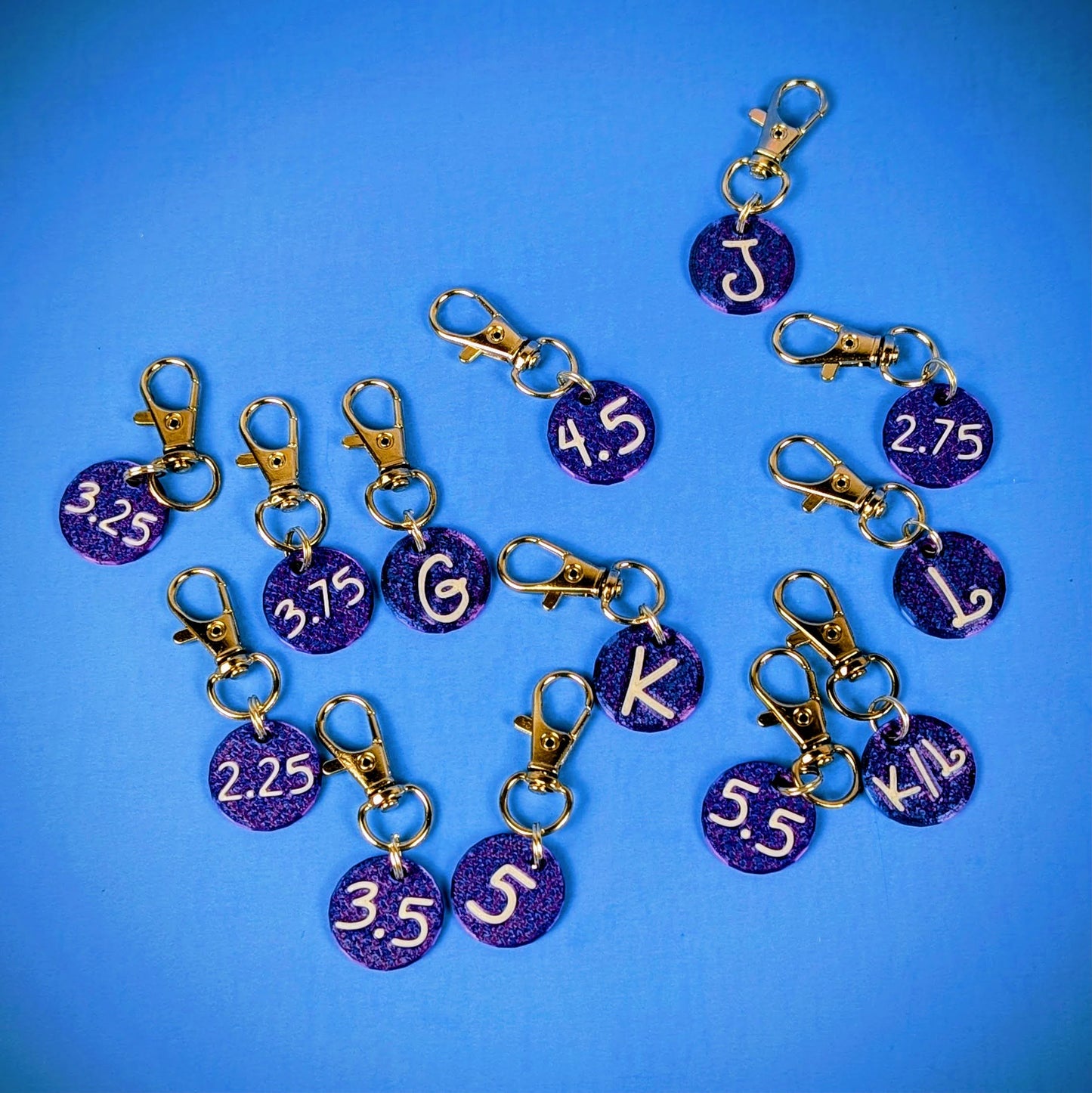 Set of Crochet Hook Size Reminders (15 sizes)