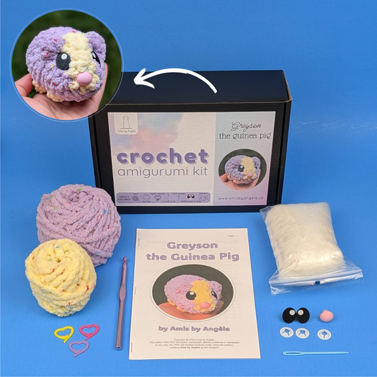 Amigurumi Crochet Kit - Greyson the Guinea Pig (Advanced Beginner)