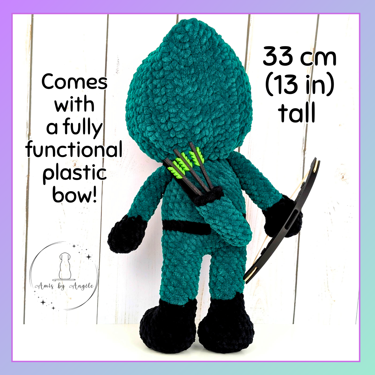 Emerald Archer - Crocheted stuffed animal - Crocheted plushie