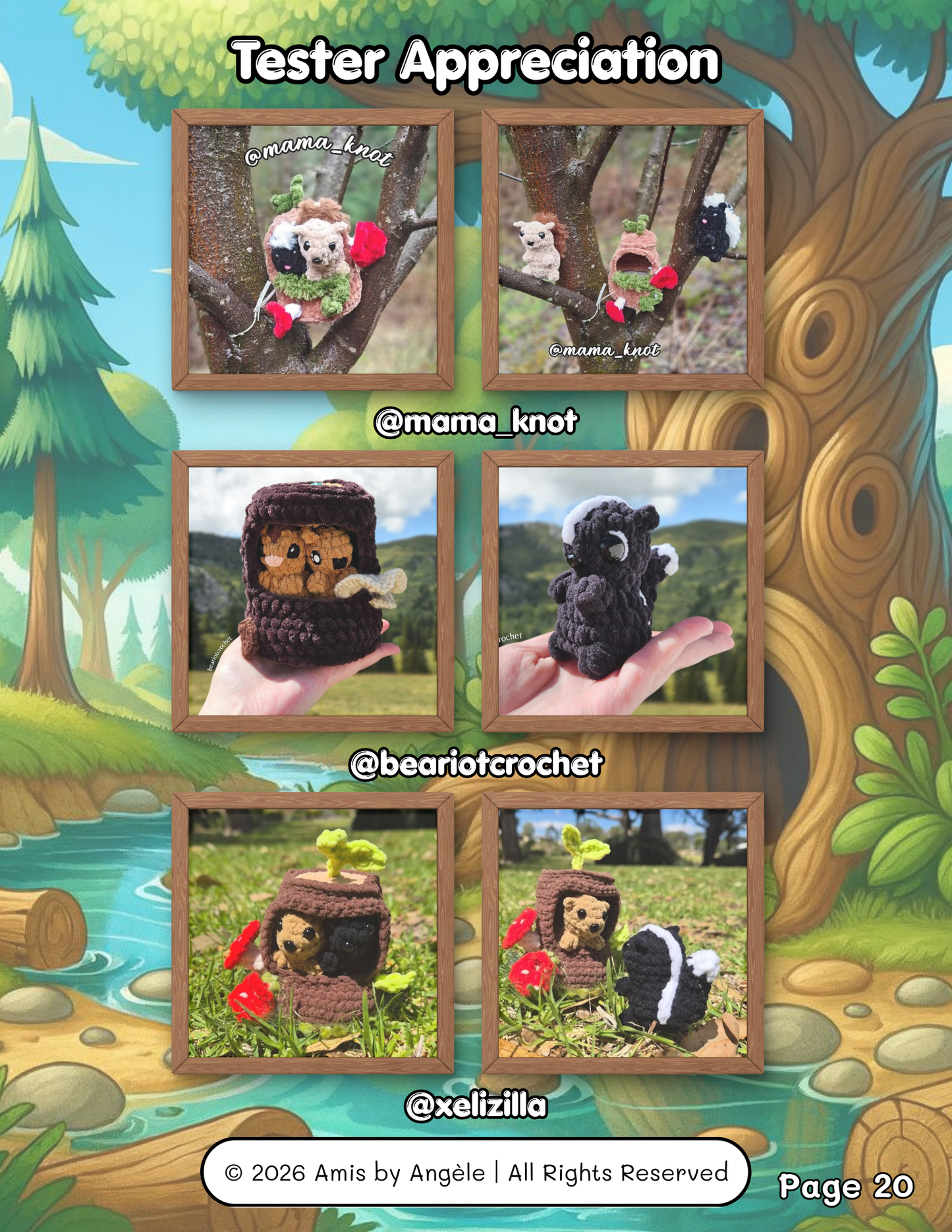 Pattern - Squirrel and Skunk in a Stump (No-Sew)