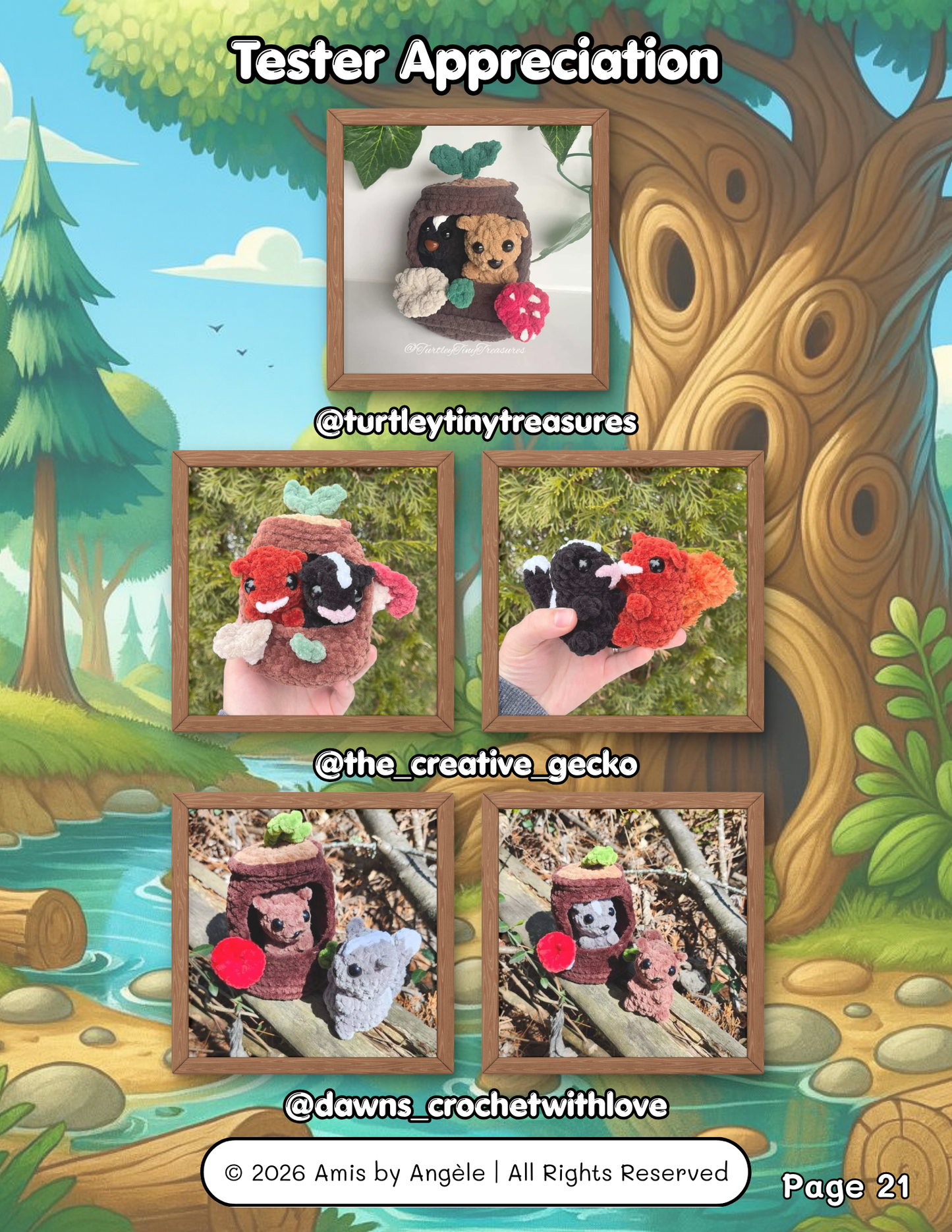Pattern - Squirrel and Skunk in a Stump (No-Sew)