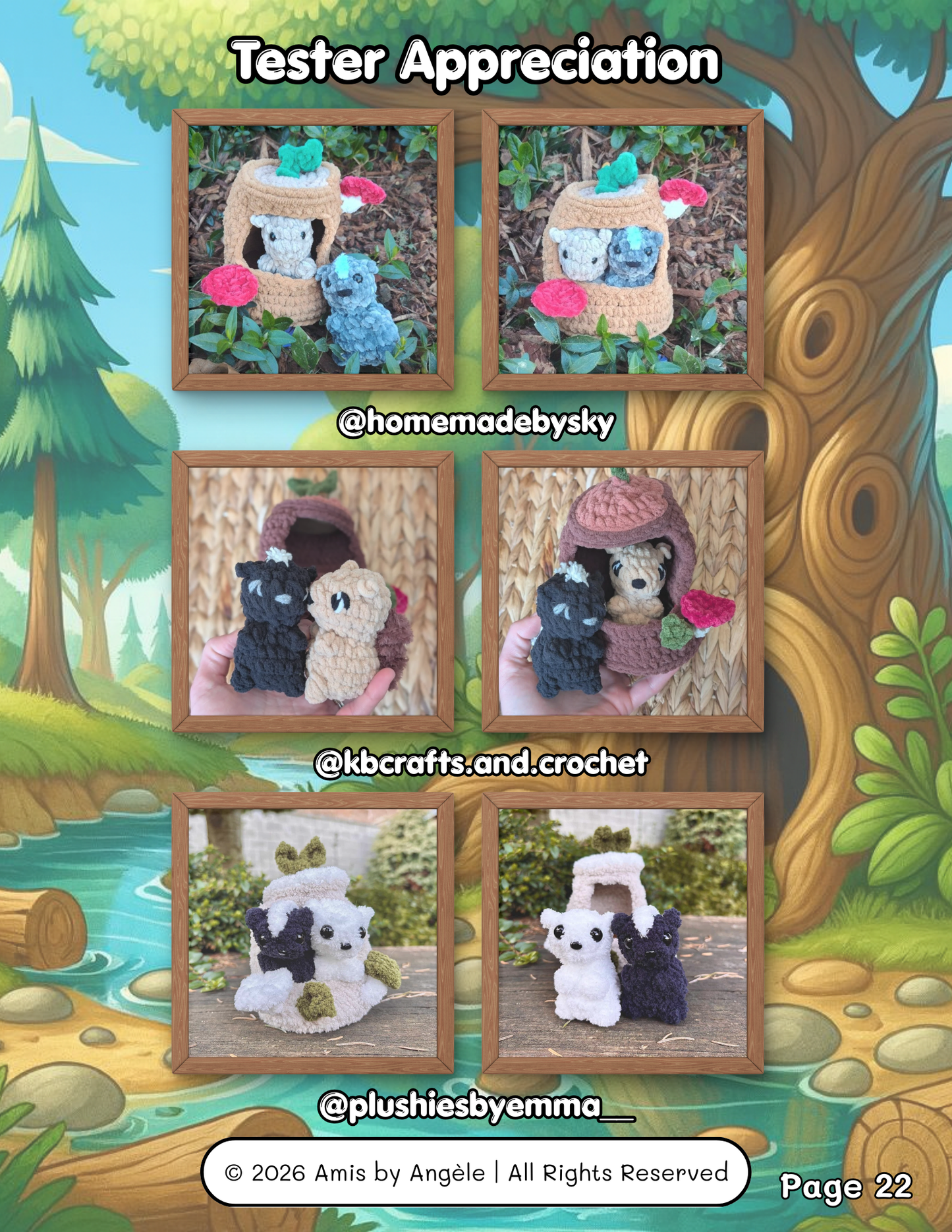 Pattern - Squirrel and Skunk in a Stump (No-Sew)