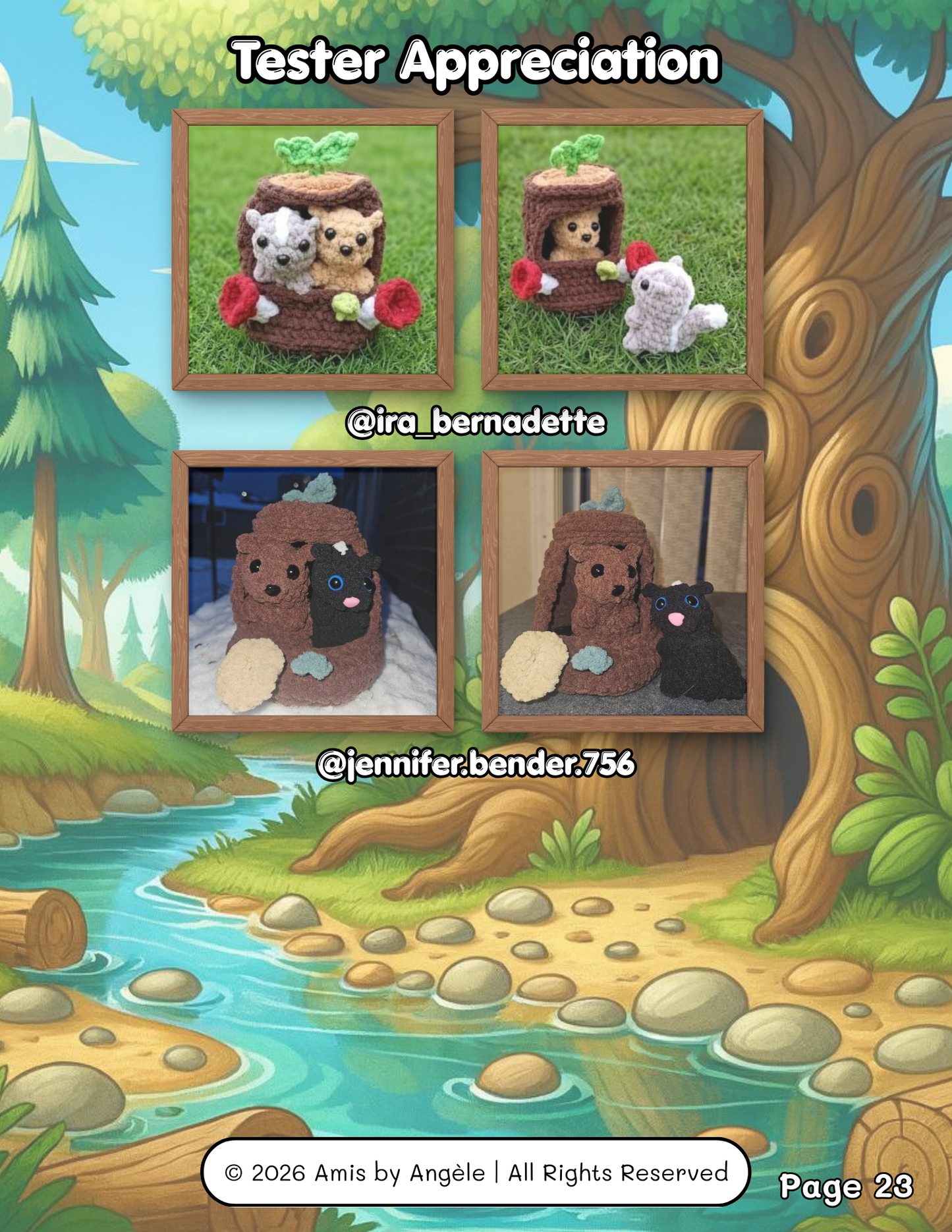 Pattern - Squirrel and Skunk in a Stump (No-Sew)