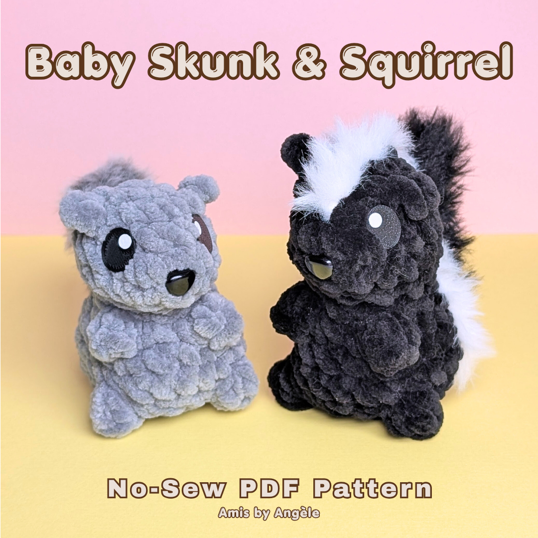 Pattern - Baby Squirrel and Skunk (No-Sew)