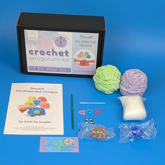 Amigurumi Crochet Kit - Oswald the Stress Ball Octopus (Advanced Beginner)