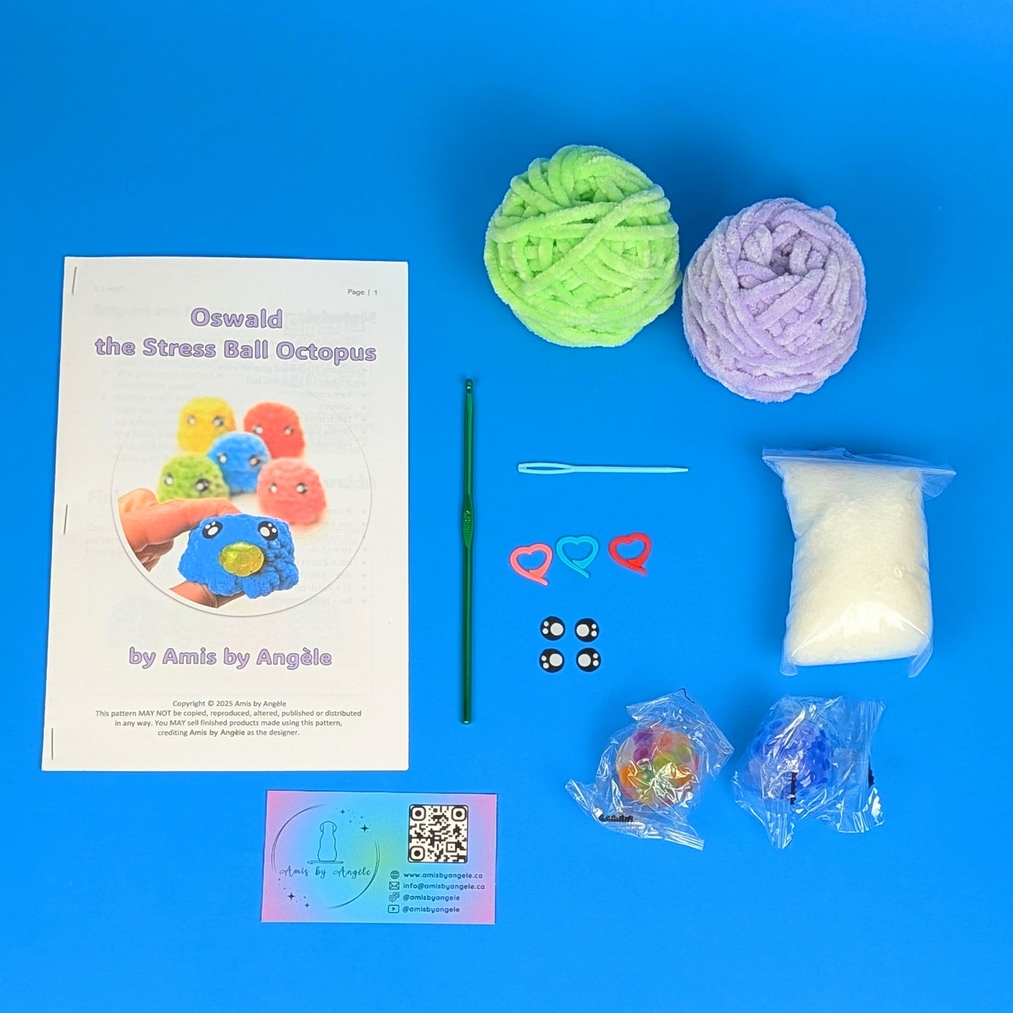 Amigurumi Crochet Kit - Oswald the Stress Ball Octopus (Advanced Beginner)