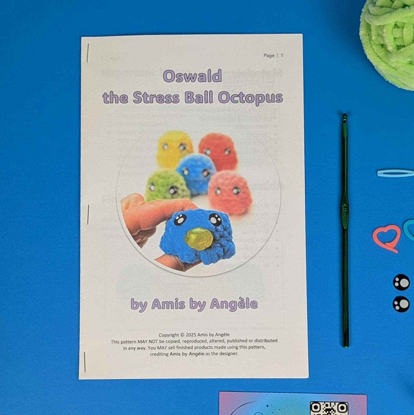 Amigurumi Crochet Kit - Oswald the Stress Ball Octopus (Advanced Beginner)